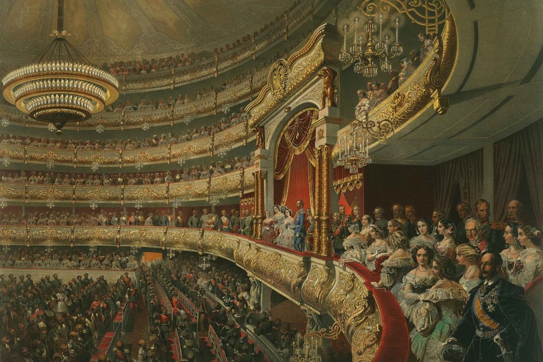 «Зрительный зал Большого театра в Москве», Михай Зичи. 1856