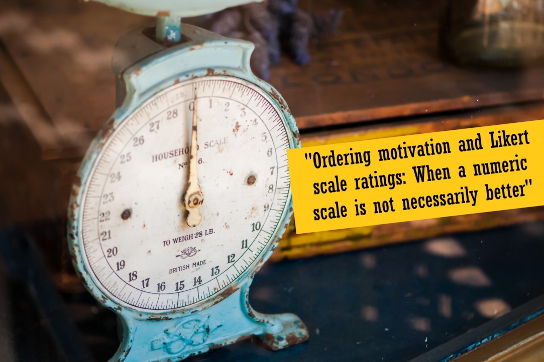 Новая статья &quot;Ordering motivation and Likert scale ratings: When a numeric scale is not necessarily better&quot;