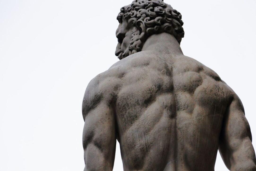 Back of Hercules in main square in Florence, Italy